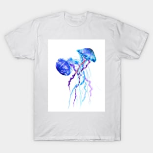 Jellyfish Design Blue Purple BEACH ARTWORK T-Shirt